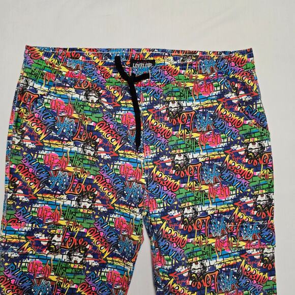 LoveLove Women's Graffiti Print Jogger Pants 3X Colorful Streetwear - Picture 2 of 16